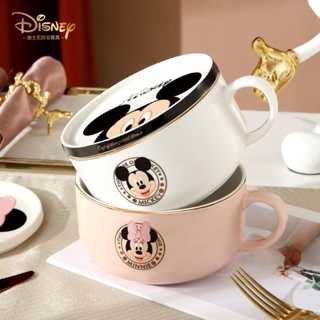 [Disney] ชามก๋วยเตี๋ยว ของแท้ พร้อมที่จับ ขนาดใหญ่ พร้อมฝาปิด สําหรับหอพักนักเรียน