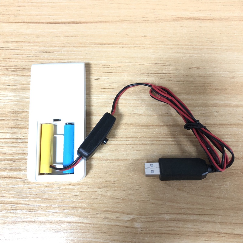 L 3V AAA Dummy Adapter สายสวิตช์จ่ายไฟ USB เปลี่ยน 2 AAA