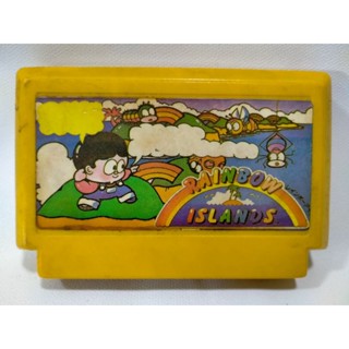 ตลับเกม Famicom เกม Rainbow Island หรือเกม สายรุ้ง การผจญภัยเกาะมหาภัยเริ่มต้นแล้ว ยุค90