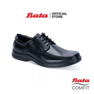 Bata Comfit บาจา คอมฟิต รองเท้าทำงาน รองเท้าทำงานดีต่อสุภาพ รองเท้าคัทชูหนังPU สำหรับผู้ชาย รุ่น Amber สีดำ 8216316