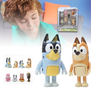 Family โมเดลฟิกเกอร์ Bluey And Friends Dog Pet ขนาด 3 นิ้ว ของเล่นสําหรับเด็ก 8 ชิ้น