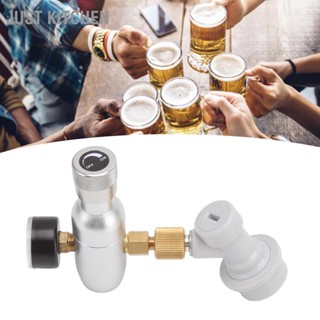 Just Kitchen เครื่องชาร์จถังเบียร์ CO2 Dispenser ความแม่นยำสูง Gas Ball Lock Keg Regulator สำหรับเครื่องดื่มโซดา