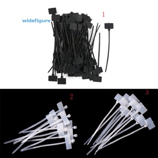 Widefigure 100 ชิ้น RJ45 RJ12 สายไฟ ป้าย ป้าย มาร์ก ล็อคตัวเอง ป้ายไนล่อน ดี