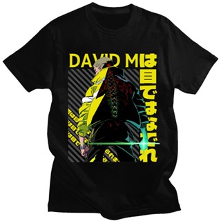 เสื้อยืดแขนสั้น เสื้อยืดแขนสั้น พิมพ์ลายกราฟิกการ์ตูนอนิเมะ David Cyberpunk Edgerunners สไตล์ญี่ปุ่น ฮาราจูกุ_12