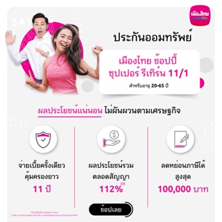 ราคา[E-Voucher] เมืองไทย ช้อปปี้ ซุปเปอร์ รีเทิร์น 11/1 สำหรับอายุ 20-65 ปี