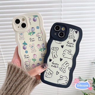 เคสโทรศัพท์มือถือ แบบนิ่ม ลายดอกทิวลิป และกระต่ายน่ารัก สําหรับ Vivo V23 Pro 5G V23e V21 V21s V17 Neo V11i V5 Plus X80 X70 X50 Pro X60