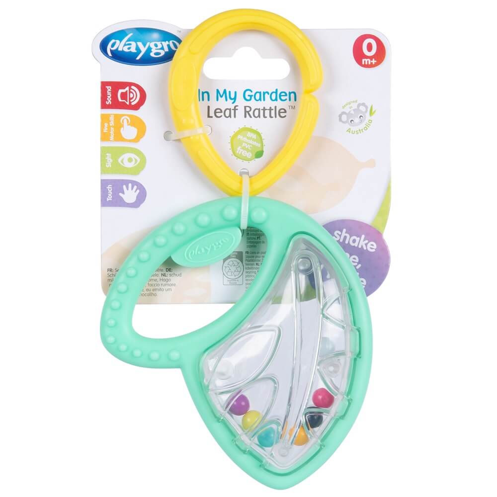 Playgro In My Garden Leaf Rattle ยางกัดรูปใบไม้ สีสันสดใส