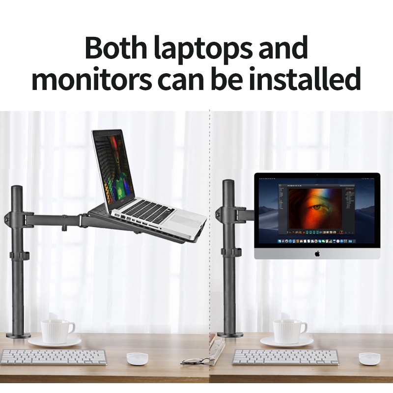 ขาตั้งจอคอม ขาตั้งโน๊ตบุ๊ค ขาตั้งจอคอมพิวเตอร์ Monitor+Laptop Stand 17-32นิ้ว 2-9kg ขาตั้งโน๊ตบุ๊ค แขนอะลูมิเนียมคู่
