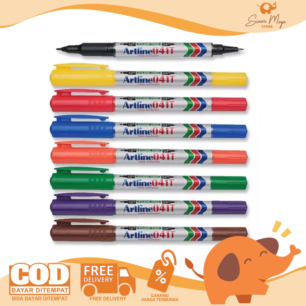 Artline ปากกามาร์กเกอร์ถาวร Twin Marker 041T