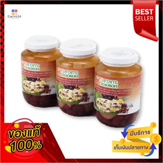 +Bean 500ชาวเกาะวุ้นมะพร้าวถั่วแดง+แห้วในน้ำเชื่อมกรัม x3ขวดCHAOKOH CoconutJelly Bean +inSyrup500