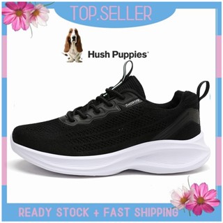 Hush Puppies รองเท้าผ้าใบลําลอง ส้นแบน สีขาว เหมาะกับการเล่นกีฬา สําหรับสตรี ไซซ์ EU 40 41 42