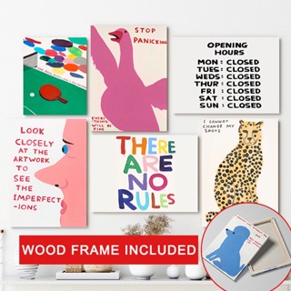 (พร้อมกรอบ) โปสเตอร์ David Shrigley Tiger สไตล์นอร์ดิก สําหร…