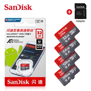 Sandisk A1 Ultra Micro SD 128GB 64GB 32GB การ์ด Micro SD SD/TF แฟลชการ์ดหน่วยความจํา 16 32 64 128 gb microSD สําหรับอะแดปเตอร์