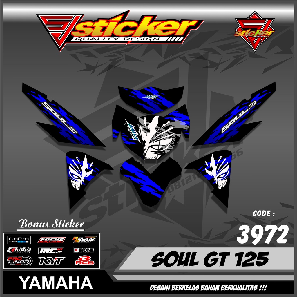 3972 สติ๊กเกอร์ DECAL MIO SOUL GT 125 DESIGN KABUKI