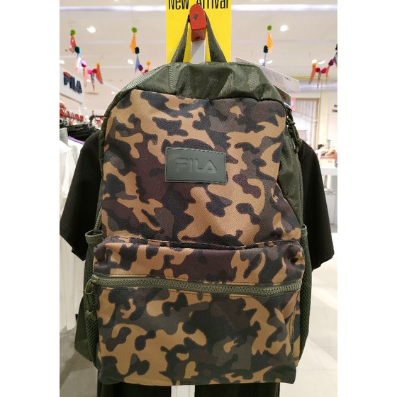🇮🇹 MOCHILA FILA BAG STAMPA กระเป๋าเป้สะพายหลังลายทหาร Camouflage 💚 ใหม่ ของแท้ 💯