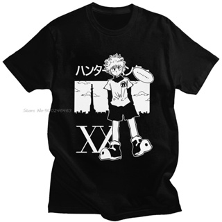 [S-5XL] เสื้อยืด แขนสั้น พิมพ์ลายกราฟิก Killua Zoldyck Hunter X Hunter แฟชั่นฤดูร้อน สไตล์คลาสสิก สําหรับผู้ชาย_05