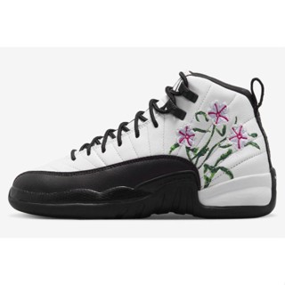 Air Jordan 12 GS "Floral" รองเท้ากีฬา รองเท้าบาสเก็ตบอล DR6956-100