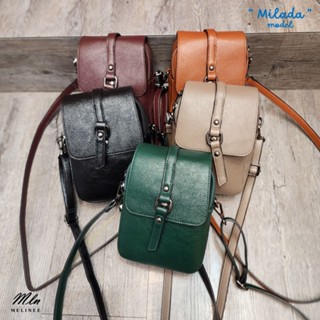 MLN bags กระเป๋าสะพายข้างทรงตั้ง รุ่น Milada อะไหล่ดำ แบบunisex ใช้ได้ทั้งผู้ชายและผู้หญิง