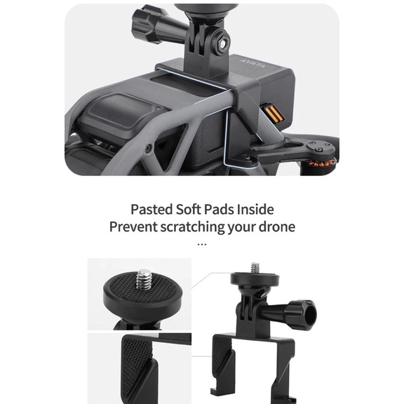 Sunnylife Sports Camera Holder Drone Light Bracket Lamp for DJI Avata for ACTION 2/ Insta360 GO3