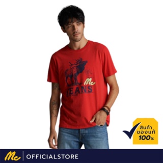 Mc Jeans เสื้อยืดผู้ชาย เสื้อแขนสั้น เสื้อยืด MC ADVENTURE สีแดง ผ้านุ่ม ระบายอากาศได้ดี MTSZ485_24