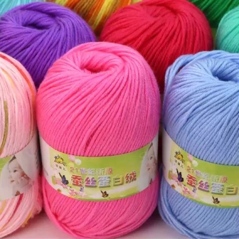 พร้อมส่ง✅ นิวเบบี้ ไหมพรม4ply 50กรัม เบบี้ซิลค์ ไหมพรมสำหรับเด็ก เนื้อไหมนุ่มนิ่ม เงาสวย ไหมพรมคอตตอนนม