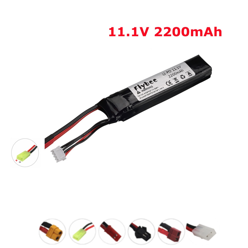 3S 11.1V 2200mAh Lipo Battery For Water Gun AKKU Mini Airsoft BB Air