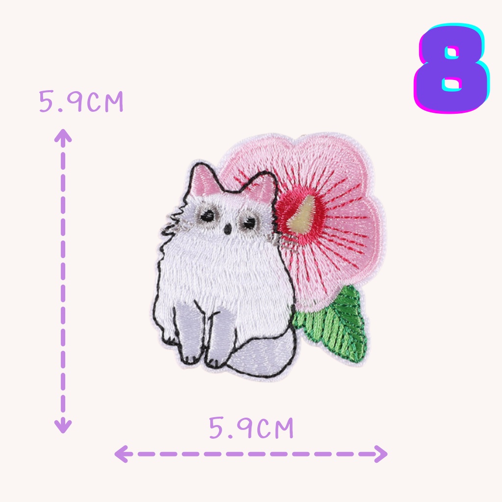 😄10บาททุกชิ้น😄ตัวรีดติดเสื้อ UC67 DIY:อาร์มติดเสื้อ ลายแมวสีขาว แมวคู่ ใช้เตารีดรีดติดลงผ้าได้เลยค่ะ - รูปที่ 7