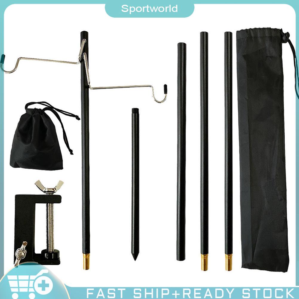 sportworld【In Stock】 ผู้ถือโคมไฟ แคมป์ปิ้ง กลางแจ้ง แบบพกพา เต็นท์ โต๊ะ ไม้แขวนเสื้อ ตะขอ ขาตั้งยึดไฟ