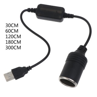 R* อะแดปเตอร์ซ็อกเก็ตแปลงพาวเวอร์แบงค์ USB 5V เป็น 12V สําหรับรถยนต์