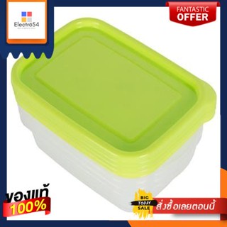 กล่องอาหารทรงเหลี่ยม Chef Box MICRON WARE รุ่น JCP-6072 ขนาด 600 มล. (แพ็ค 4 ใบ) สีเขียวSquare Food Box Chef Box MICRON