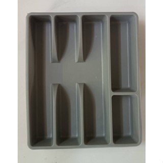 Ikea ถาดเก็บช้อนส้อม พลาสติกสีเทา 26x30x4.5 ซม Cutlery Tray 26x30x4.5 cm-Gray