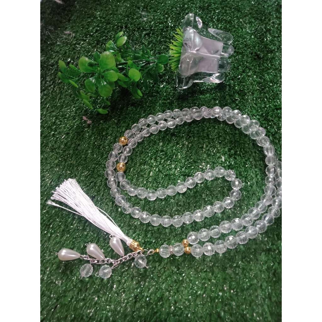 NAURAH CRYSTAL PEARL TASBIH SOUVENIR 10mm - 99 PIECES / WEDDING SOUVENIR / DOWRY/40 DAYS/100 DAYS
