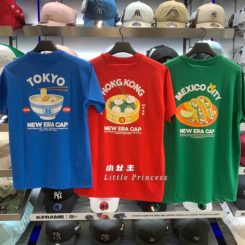 World Cuisine เสื้อยืดแขนสั้น ทรงหลวม พิมพ์ลาย Seoul limited