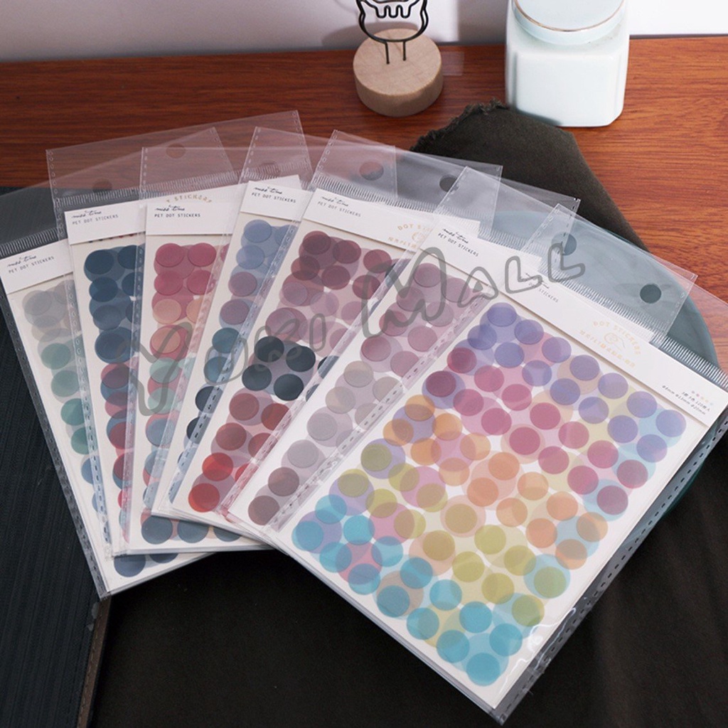 Yuki สติกเกอร์ ทรงกลม หลากสีสัน 1 แพ็ค 3 ชิ้น สติกเกอร์ Circular stickers