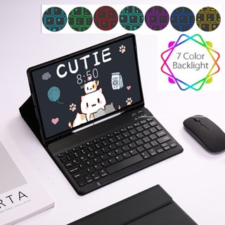 ไฟแบ็คไลท์ ไร้สาย บลูทูธ แป้นพิมพ์ เคส for Samsung Galaxy Tab S6 Lite P615 S7 FE S7+ S8+ เคสคีย์บอร์ด กับ ที่ใส่ปากกา