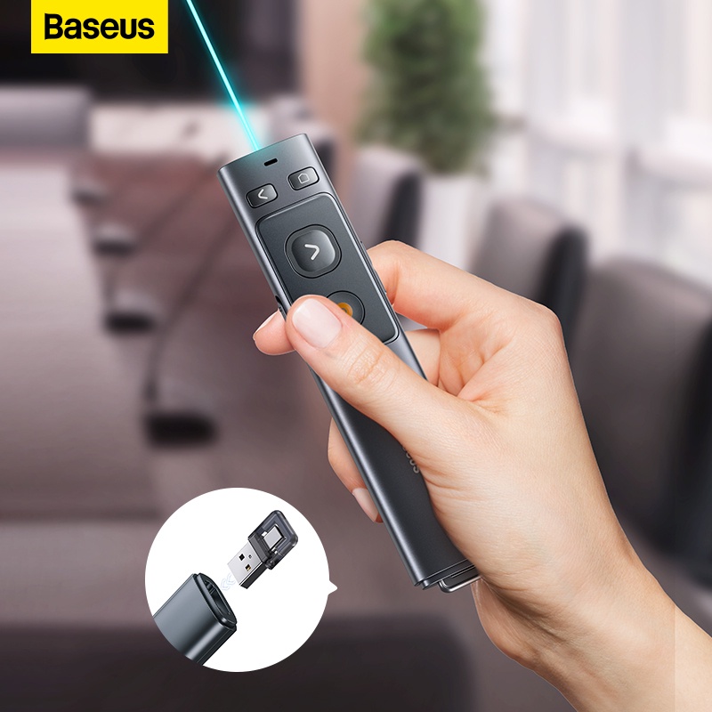 Baseus Presenter Wireless Pointer Universal 2.4GHz รีโมทคอนโทรลสำหรับ Mac Win Projector Powerpoint P