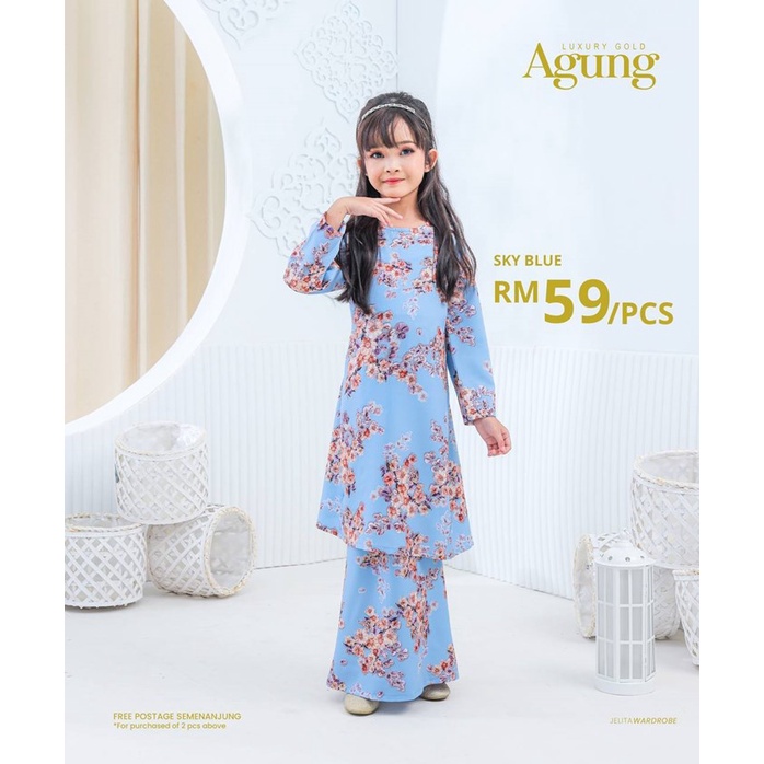 Jw KURUNG AGUNG LUXURY GOLD KIDS (วัสดุเครปกํามะหยี่พรีเมี่ยม) เด็ก / เด็กจัดเลี้ยง Raya by Jolita ต