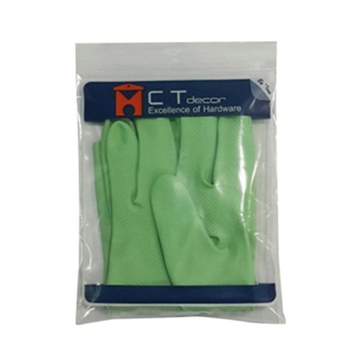 RUBBER ถุงมือยาง BY TORA 12 นิ้ว ไซซ์ M สีเขียวRUBBER GLOVES BY TORA SIZE M 12IN GREEN