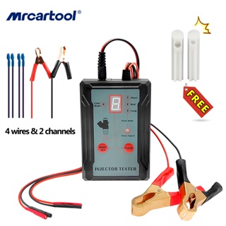 MRCARTOOL เครื่องทดสอบหัวฉีดน้ำมันเชื้อเพลิง 12V EFI GDI รถระบบแรงดันน้ำมันเชื้อเพลิงเครื่องมือวินิจฉัยการใช้หัวฉีด ชุดอะแดปเตอร์หัวฉีดน้ํามันเชื้อเพลิง