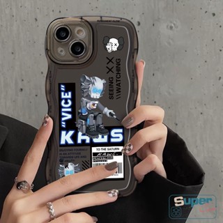 เคสโทรศัพท์มือถือ TPU นิ่ม ขอบหยัก ลายการ์ตูนหมี Kaws สําหรับ Samsung A13 A14 A23 A04s A12 A04 A32 A50 A50s A21s A53 A52 A22 A52s A03s A04E A11 A33 A02s A31 A30s A20 A51 M22