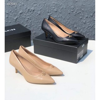 **C2** รองเท้าคัชชู Coach Plain Leather Office Style Elegant Style Logo Pumps &amp; Mules หนังแท้ สินค้าใหม่ ของแท้