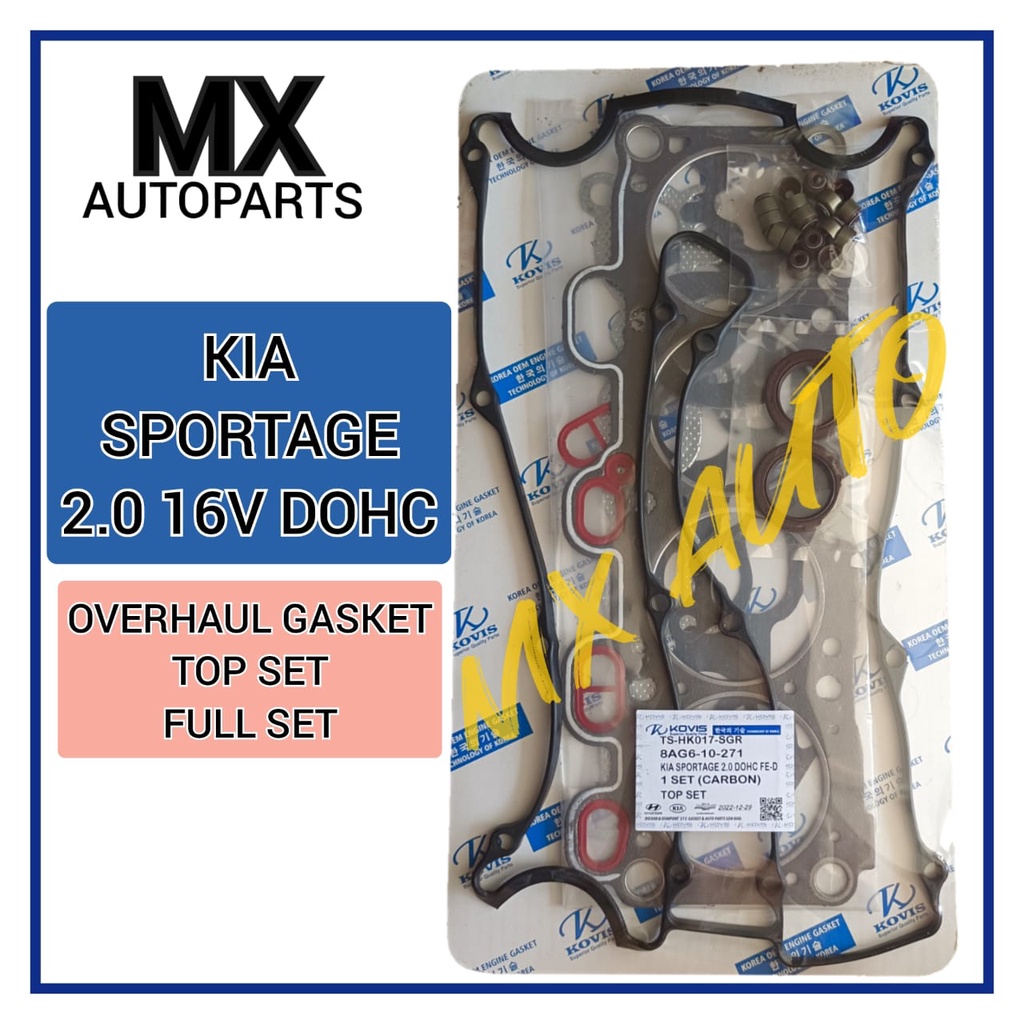 KIA SPORTAGE 2.0 16V DOHC OLD 1996> FE-D ENGINE HEAD TOP / FULL OVERHAUL GASKET SET (CARBON)