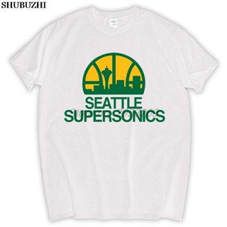 Lyzh เสื้อยืด ผ้าฝ้าย พิมพ์ลาย Seattle Supersonics คุณภาพสูง แฟชั่นสําหรับผู้ชาย