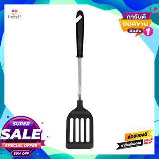 Turner ตะหลิวเหลี่ยมมีร่องไนล่อนด้าม King Fisher รุ่น Pl 11 สีดำsquare Turner With Nylon Handle King Fisher Model Pl 11