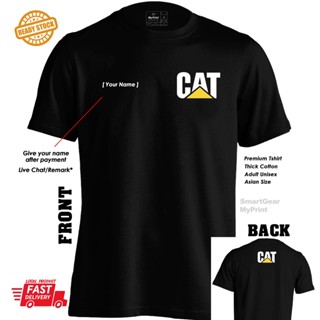 Caterpillar Cat FREE NAME backhoe dump truck excavator Tshirt cotton_05