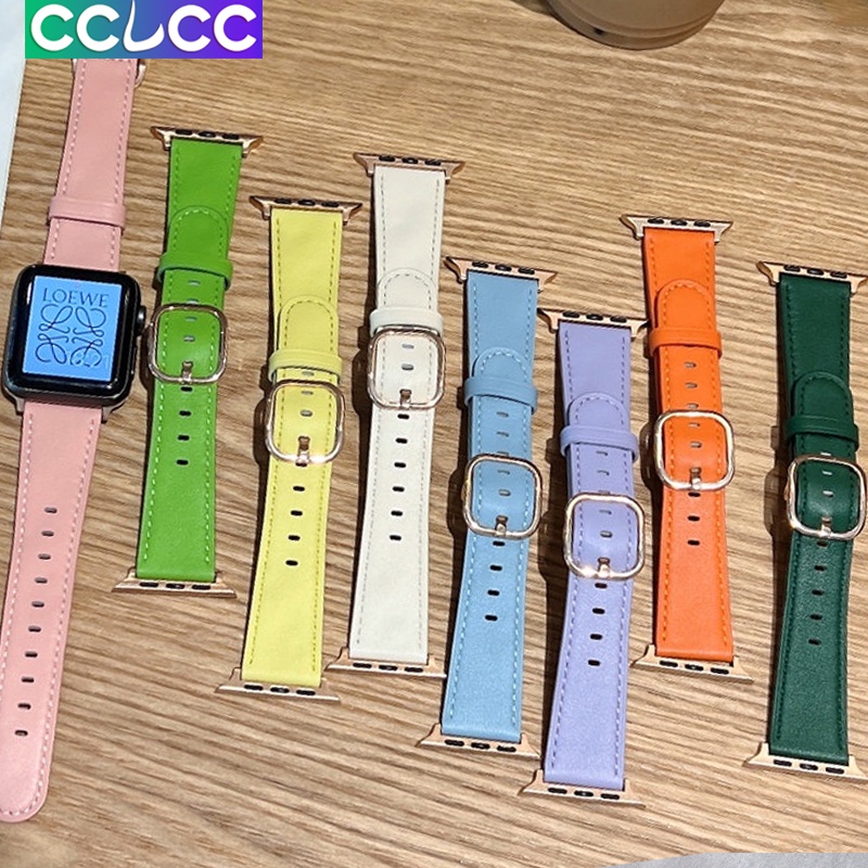 Cclcc สายนาฬิกาข้อมือ สายหนังวัวแท้ แบบเปลี่ยน สําหรับ Apple Watch 38 มม. 40 มม. 41 มม. 42 44 45 49 มม. iWatch Series 8 7 6 SE 5 4 3 2 1