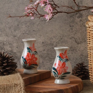 Ceramic Vase แพ็คคู่ 2 ชิ้น แจกันดอกไม้เซรามิค สำหรับการตกแต่งบ้าน มีหลายแบบหลายสีให้เลือก