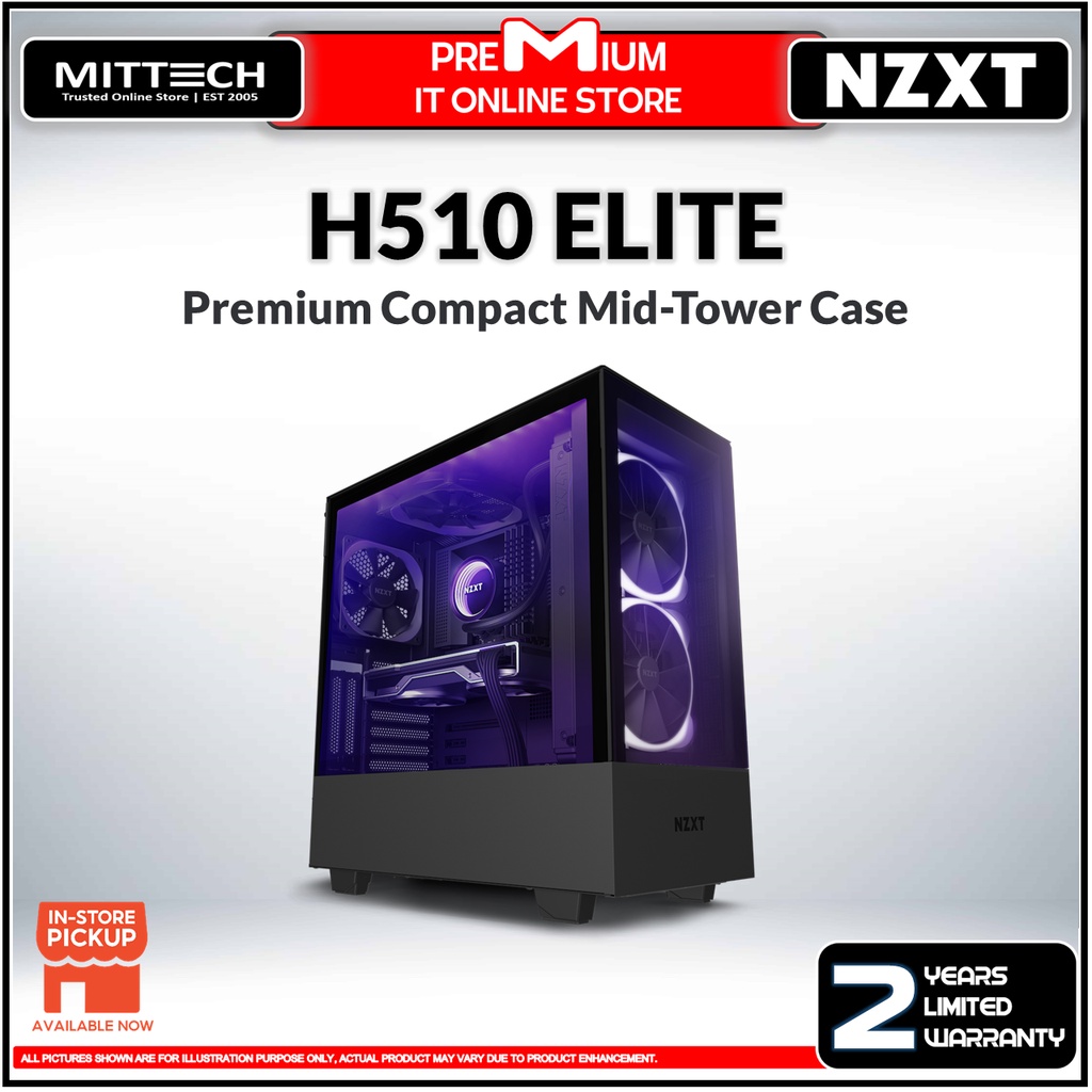 NZXT H510 Elite compact ATX Mid-tower Casing 2x ARE RGB 2 140mm 1x ARER F140 1x ARE F120 1x ที่อยู่ 
