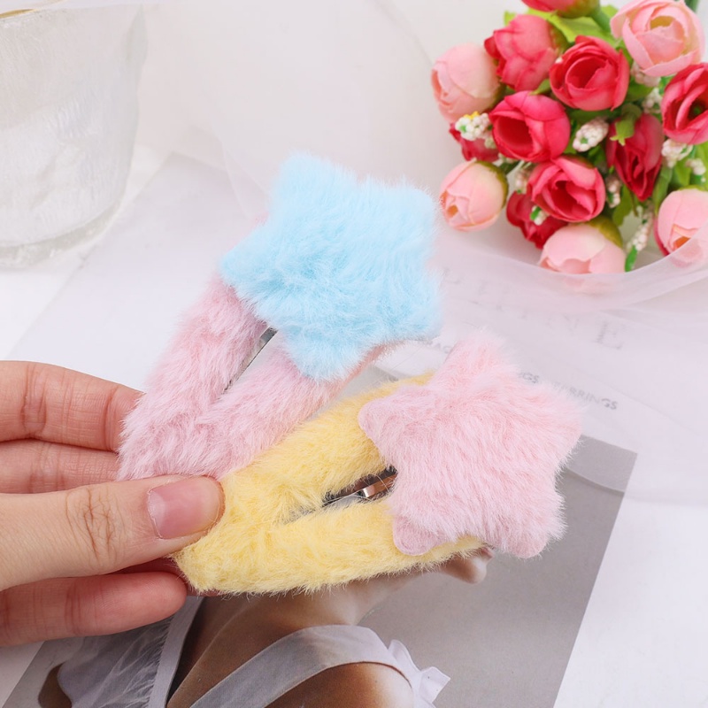 กิ๊บติดผม ผ้ากํามะหยี่ขนนิ่ม รูปดาว สีแคนดี้ สําหรับเด็กผู้หญิง นักเรียน