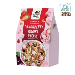 GRANOLA STRWBERRY YOGURT &amp; BERRY กราโนล่า รสสตรอเบอร์รี่ โยเกิรต์ และเบอร์รี่ 200 กรัม Younger Farm